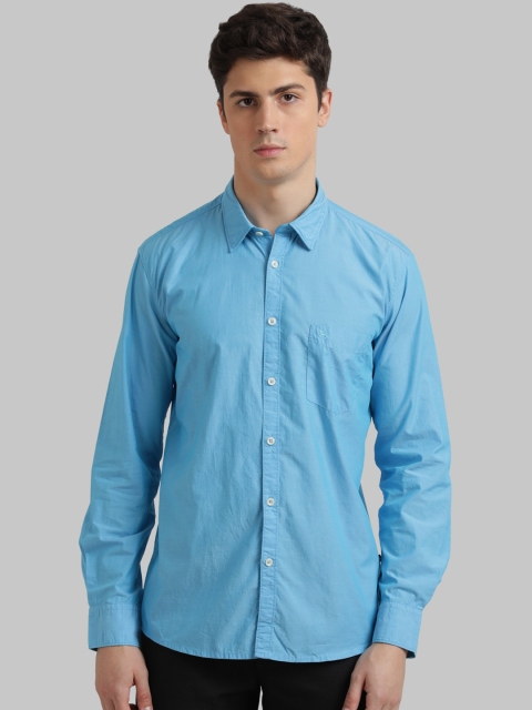 

Parx Men Blue Regular Fit Solid Casual Shirt