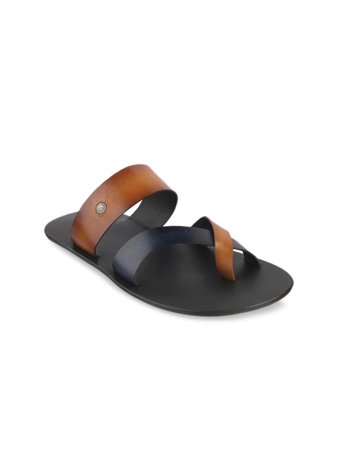 

Metro Men Tan & Black Comfort Sandals