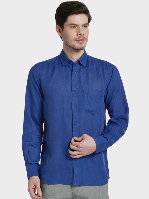 

ColorPlus Men Blue Tailored Fit Solid Casual Shirt