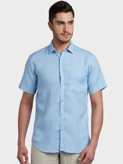 

ColorPlus Men Blue Tailored Fit Solid Casual Shirt