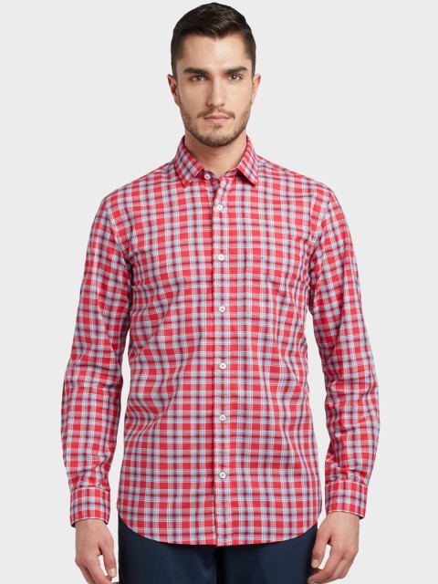 

ColorPlus Men Red & Blue Tailored Fit Checked Casual Shirt