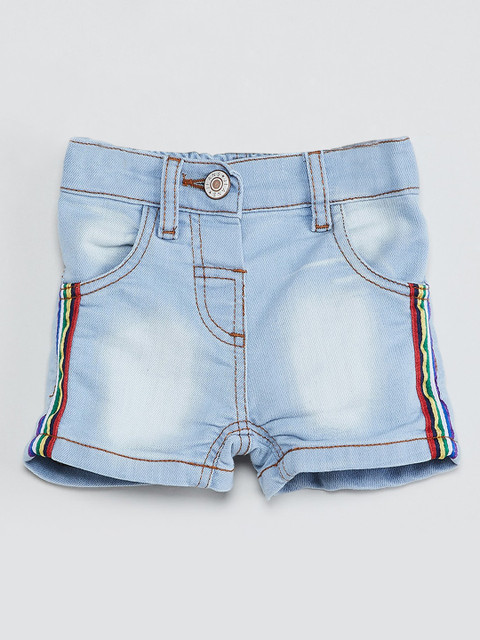 

max Girls Blue Washed Regular Fit Denim Shorts