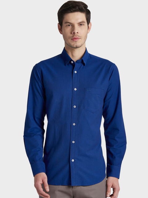

ColorPlus Men Blue Manhattan Tailored Fit Solid Casual Shirt