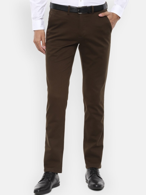 

Van Heusen Men Brown Slim Fit Solid Formal Trousers
