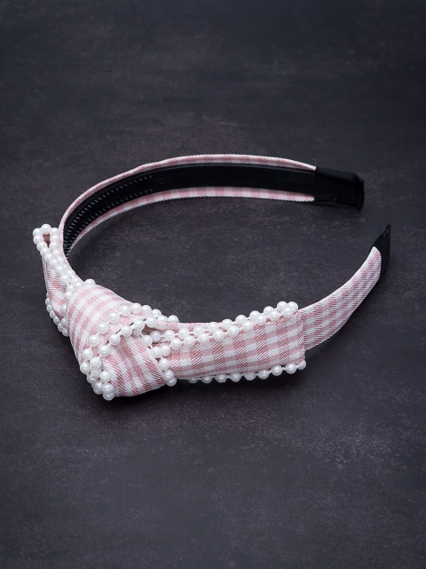 

Golden Peacock Pink Beaded Hairband