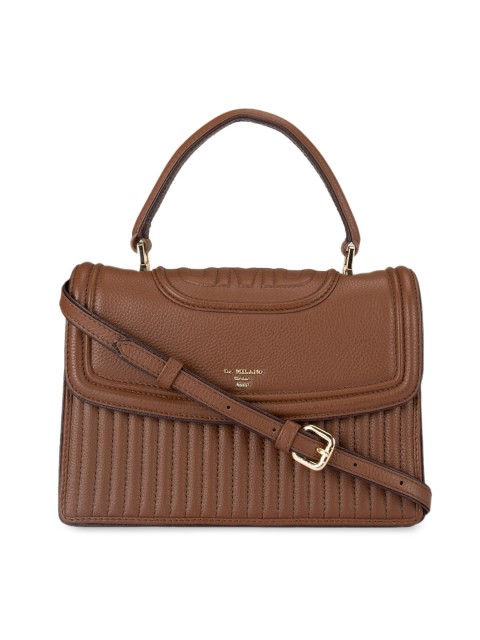 

Da Milano Brown Solid Leather Satchel