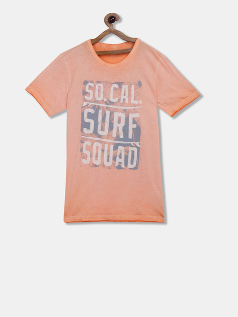 

The Childrens Place Boys Orange Printed Round Neck T-shirt