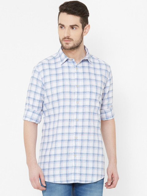 

EVOQ Men Blue Comfort Regular Fit Checked Casual Shirt