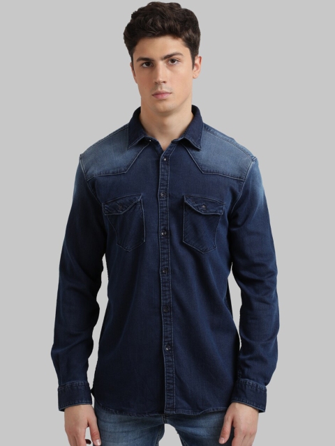 

Parx Men Navy Blue Regular Fit Faded Casual Shirt