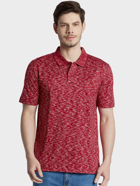 

ColorPlus Men Red Solid Polo Collar T-shirt