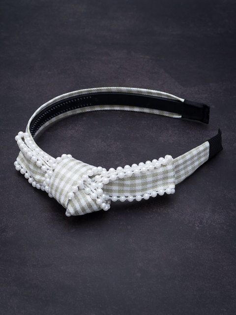

Golden Peacock Green Beaded Hairband