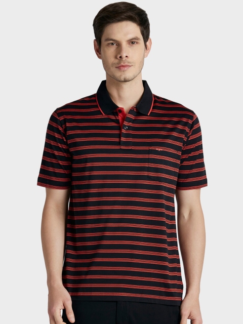

ColorPlus Men Red Striped Polo Collar T-shirt