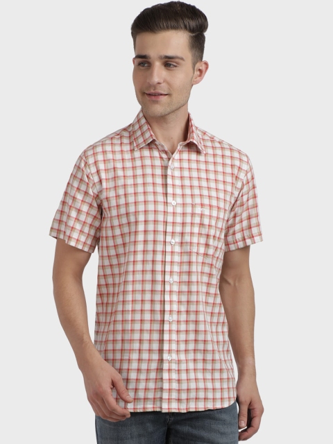 

ColorPlus Men Red Regular Fit Checked Casual Shirt