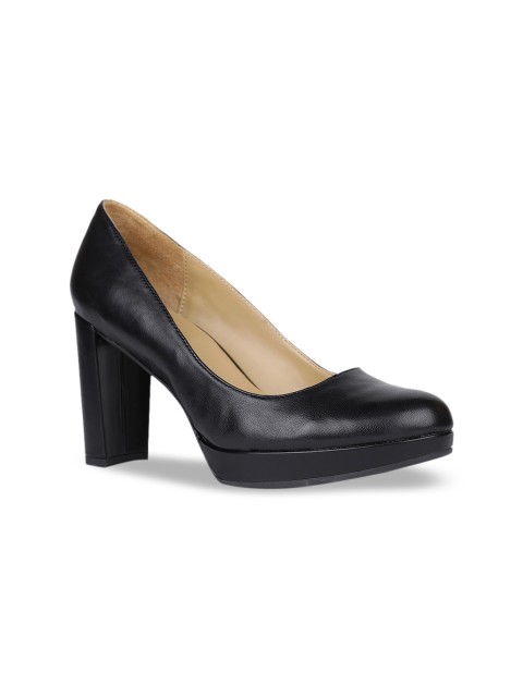 

Naturalizer Women Black Solid Leather Pumps