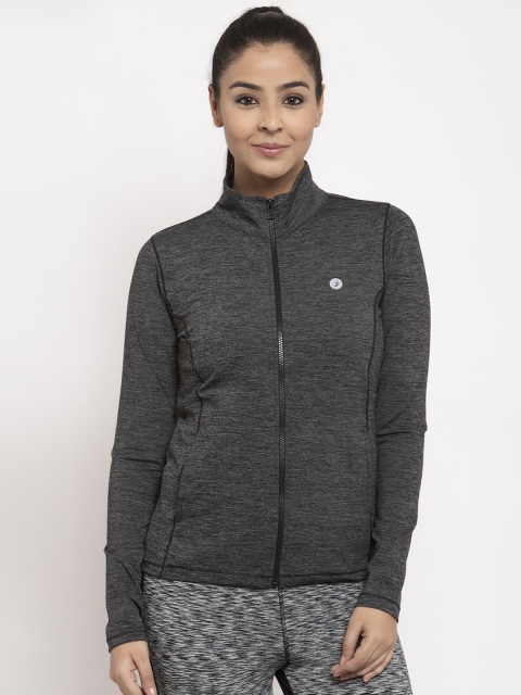 BUKKUM Women Grey Solid Sweatshirt