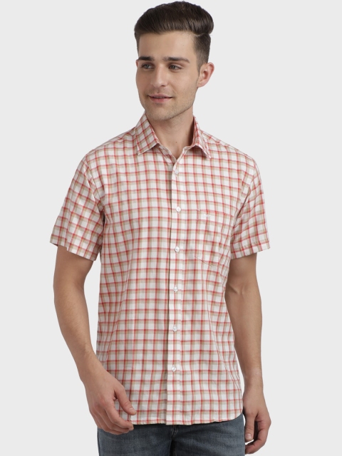 

ColorPlus Men Red Regular Fit Checked Casual Shirt