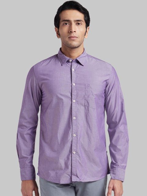 

Parx Men Purple Regular Fit Solid Casual Shirt