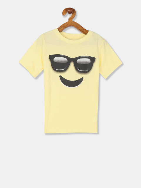 

The Childrens Place Boys Yellow Printed Round Neck T-shirt