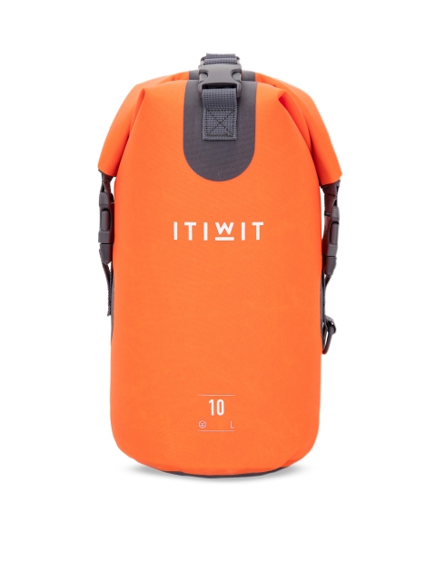 

ITIWIT By Decathlon Unisex Orange & Black Colourblocked Backpack