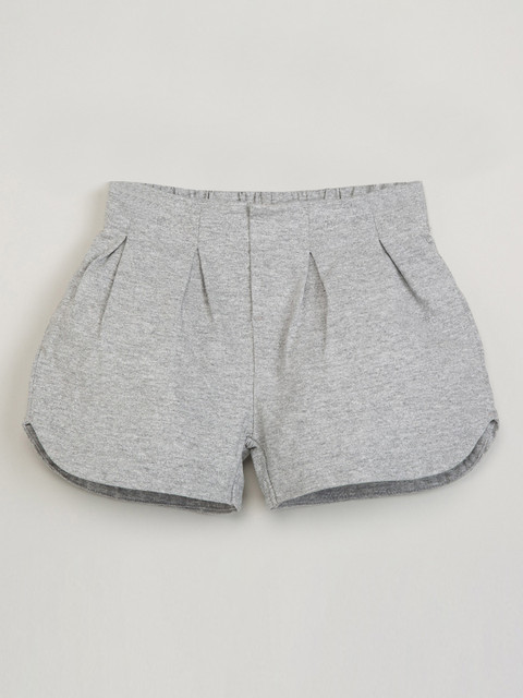 

max Girls Grey Solid Regular Fit Shorts