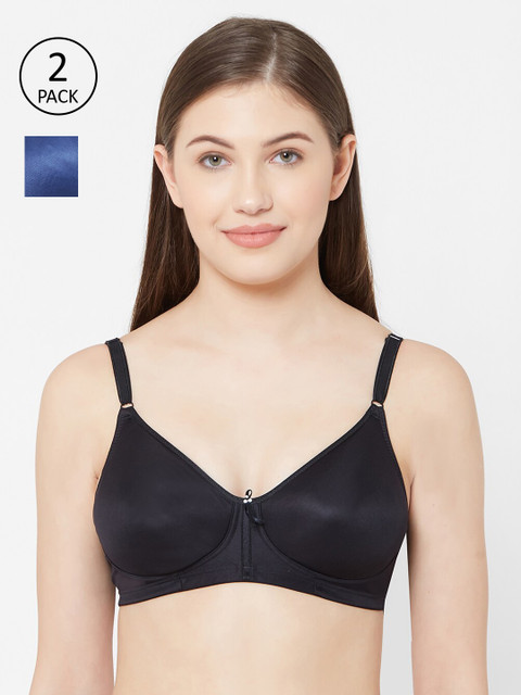 

Juliet Pack Of 2 Solid Non-Wired Non Padded Everyday Bras 010002400015594, Black
