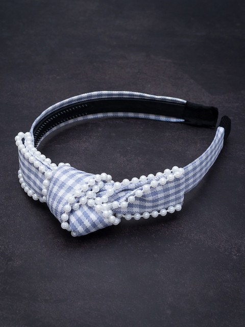 

Golden Peacock Blue Beaded Hairband