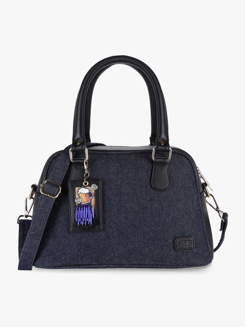 

Vdesi Black & Blue Self Design Handheld Bag