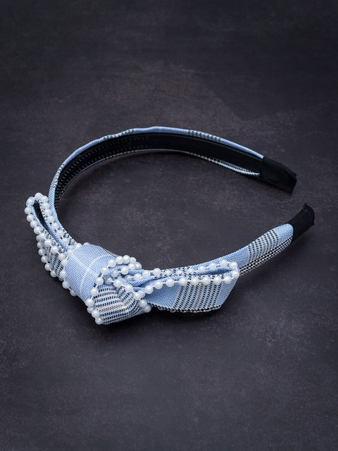 

Golden Peacock Blue Beaded Hairband