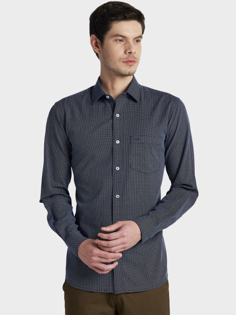 

ColorPlus Men Navy Blue Tailored Fit Printed Casual Shirt