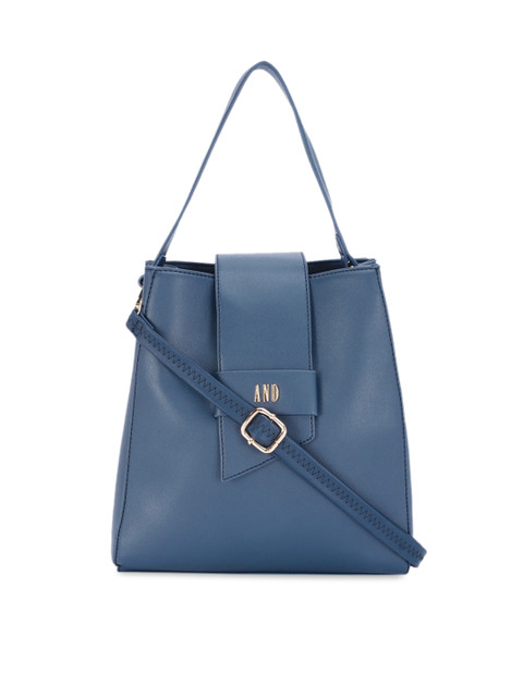 

AND Navy Blue Solid Tote Bag