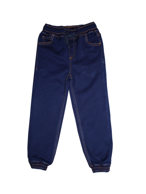 

KiddoPanti Boys Navy Blue Jogger Mid-Rise Clean Look Stretchable Jeans