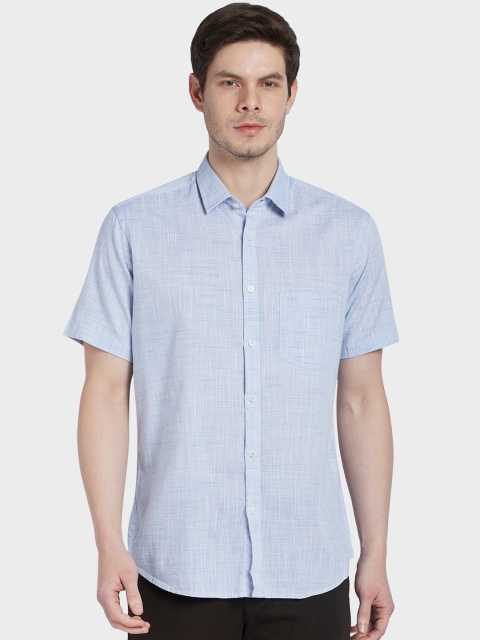 

ColorPlus Men Blue Tailored Fit Solid Casual Shirt