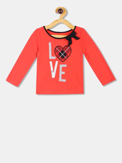 

The Childrens Place Girls Red Printed Round Neck T-shirt