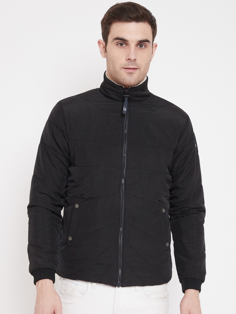 

Spirit Men Black Solid Windcheater Padded Jacket