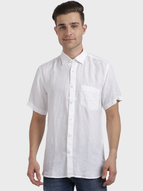 

ColorPlus Men White Regular Fit Self Design Casual Shirt