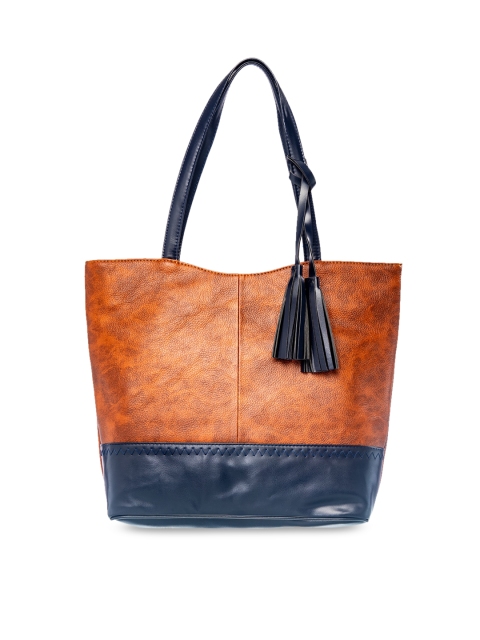 

Khadims Tan & Blue Colourblocked Shoulder Bag