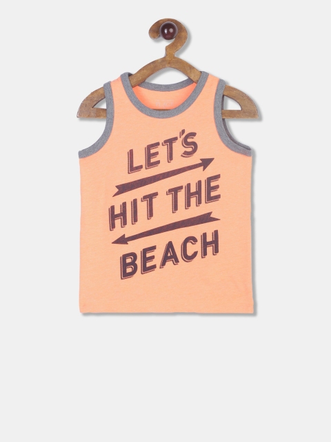 

The Childrens Place Boys Orange Printed Round Neck T-shirt