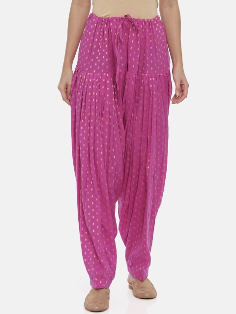 

Souchii Women Pink Banarasi Thread Design Regular-Fit High-Rise Patiala