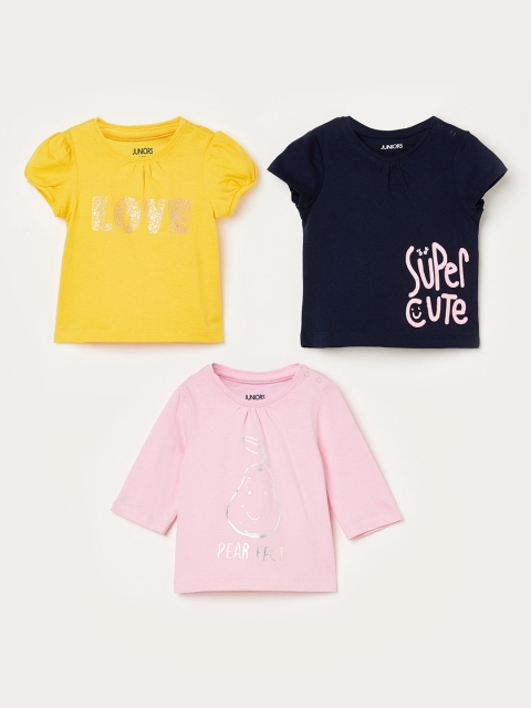 

Juniors by Lifestyle Girls Pack of 3 Printed Tops, Yellow