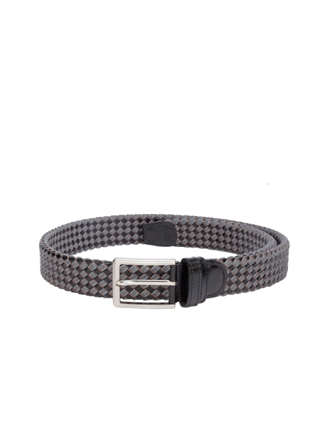 

Teakwood Leathers Men Grey Braided Leather Belt