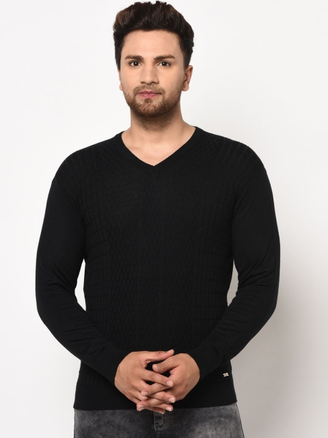 

98 Degree North Men Black Solid Pullover Sweater