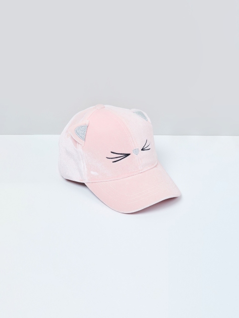 

max Girls Pink Self Design Baseball Cap