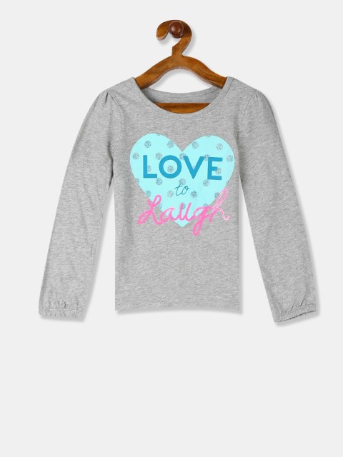 

The Childrens Place Girls Grey Printed Top