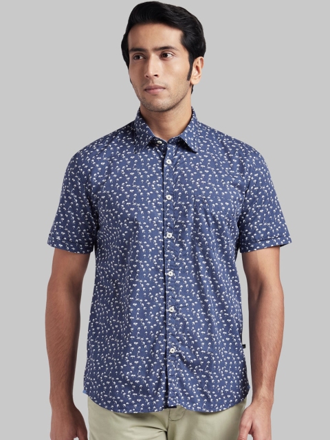 

Parx Men Blue & White Regular Fit Printed Casual Shirt