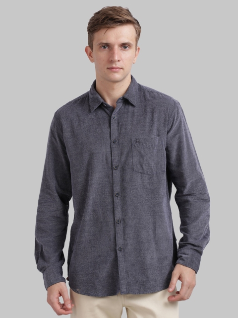 

Parx Men Blue Regular Fit Solid Casual Shirt
