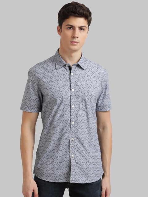 

Parx Men Grey Regular Fit Printed Casual Shirt