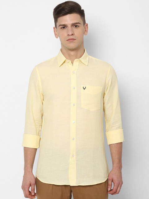 

Allen Solly Men Yellow Slim Fit Solid Casual Shirt