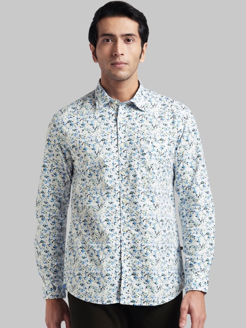 

Parx Men Blue & White Regular Fit Printed Casual Shirt