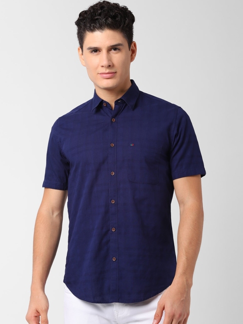 

Peter England Casuals Men Navy Blue Slim Fit Solid Casual Shirt