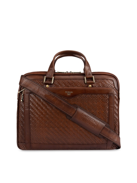 

Da Milano Unisex Brown Textured 13 Inch Laptop Bag